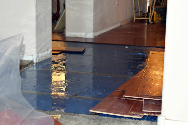 Professional Flood Damage Restoration technician working in Briggs, TX